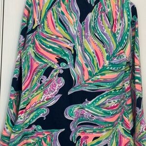 Lilly Pulitzer Pink and Green half zip Skipper Popover